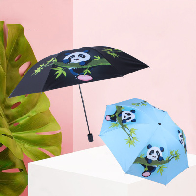 厂家直销黑胶防紫线晴雨伞 卡通防晒三折小黑伞可定制logo草莓视频成人网址伞