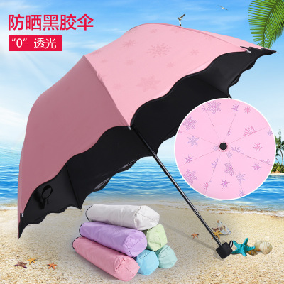 遇光变色遮阳伞 黑胶太阳伞 草莓在线视频观看入口创意晴雨伞